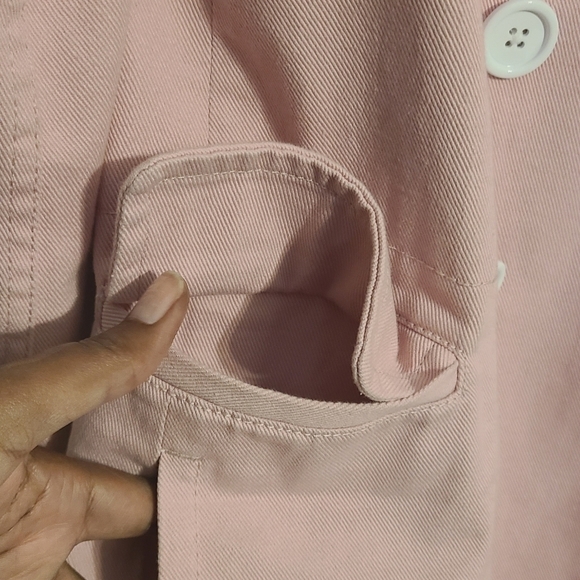 J. Crew | Women's Pink Double Breast Heavyweight Cotton Twill Jacket (Size 00) - Picture 12 of 16
